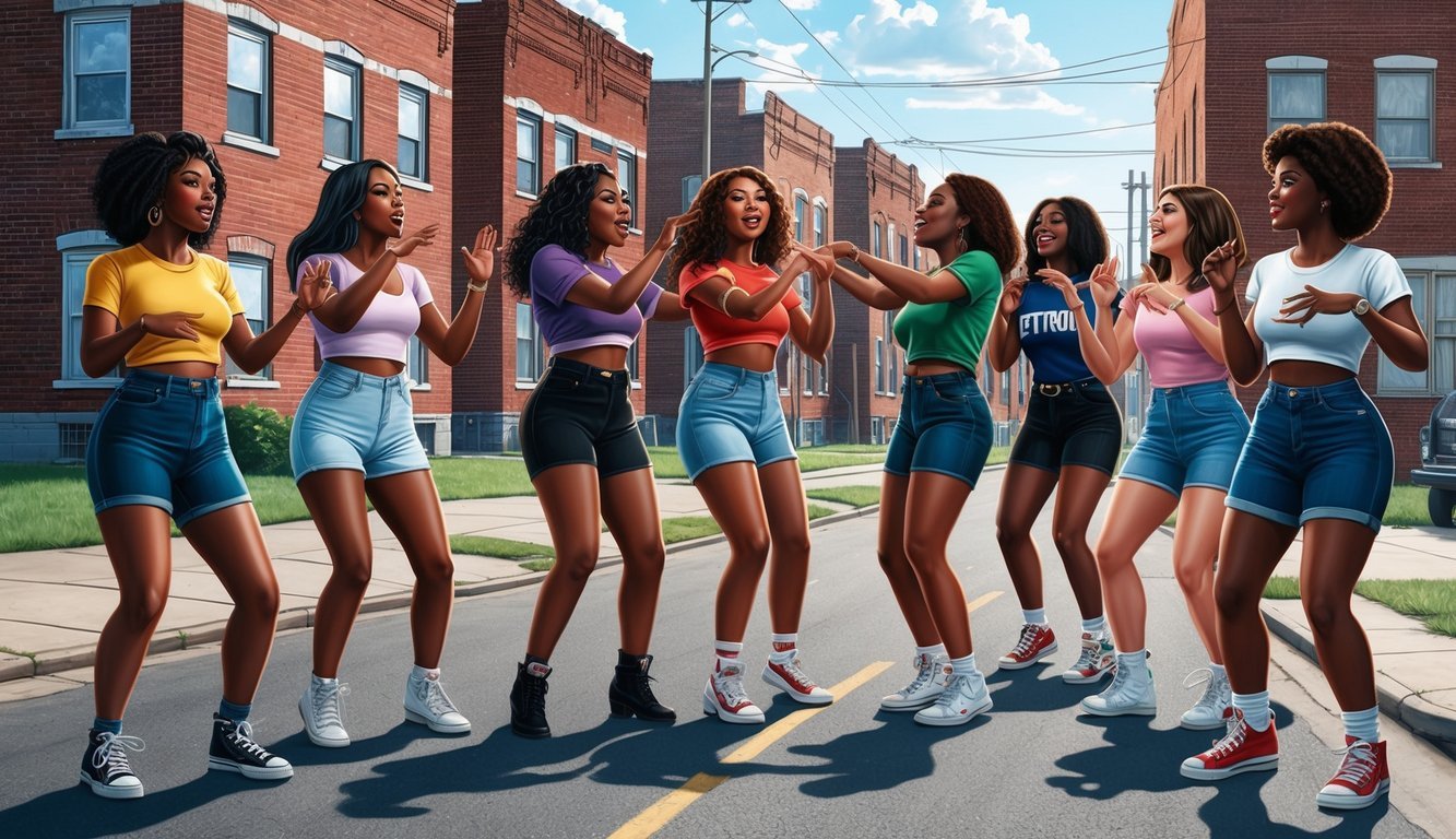 A group of young women gather in a Detroit neighborhood, harmonizing and practicing their dance moves in preparation for their big break in the music industry