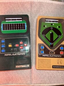 Two vintage mattel electronics handheld games: football ii and baseball